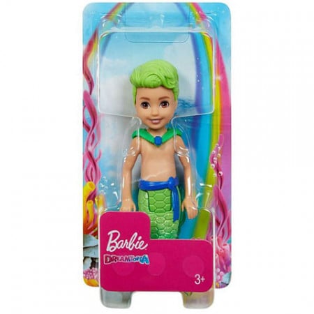 Papusa Barbie Chelsea Dreamtopia baiat sirena verde