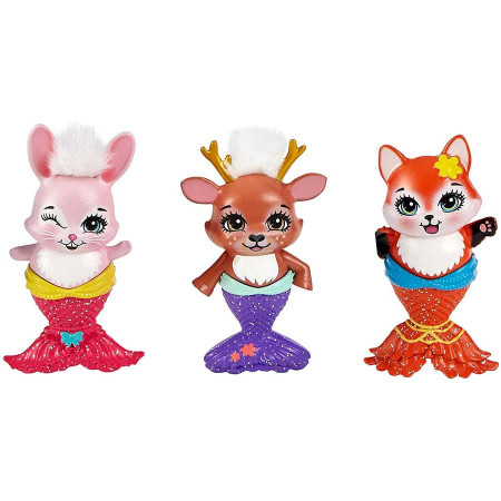 Set 3 papusi sirene Felicity Fox, Danessa Deer si Bree Bunny Enchantimals Royal Ocean Kingdom