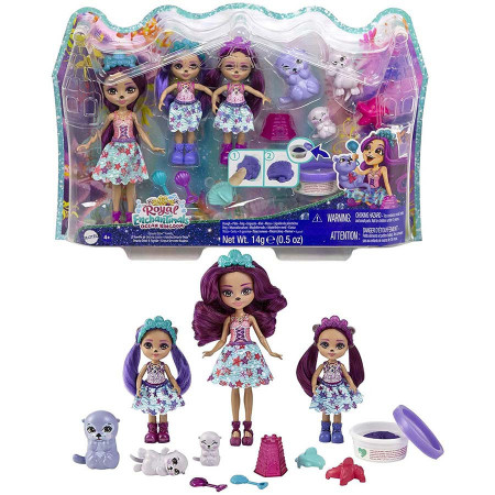 Set de joaca Ottavia Otter si familia de vidre Enchantimals Royal Ocean Kingdom