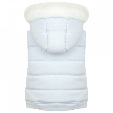 Vesta iarna bleu cu gluga si blana Tutto Piccolo