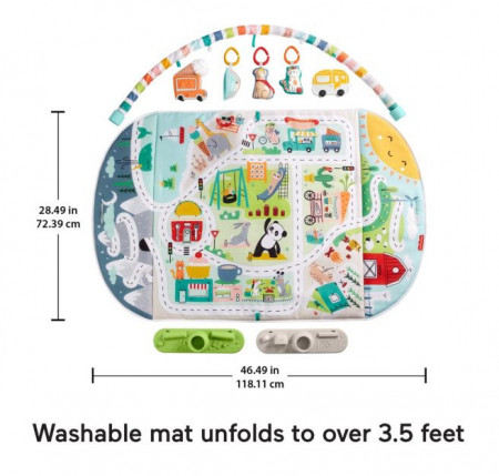 Centru de activitati si covoras de joaca 2-in-1 Fisher-Price