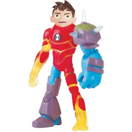 Figurina articulata Ben 10 Omni-Glitch Ben-Heatblast-Shock Rock