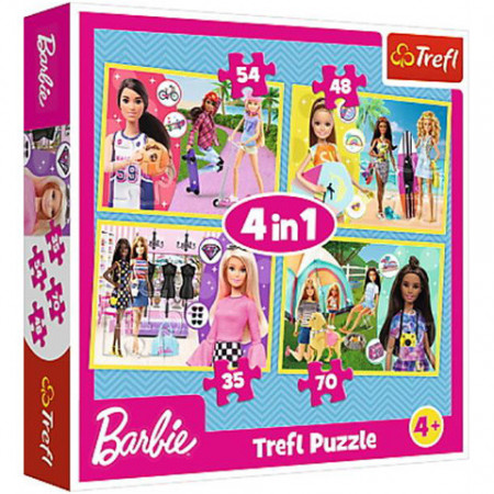 Puzzle Barbie 4 in 1 - 35, 48, 54 si 70 piese