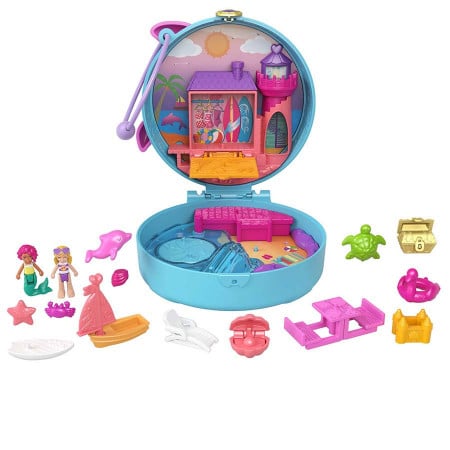 Set de joaca Polly Pocket - Plaja in gentuta cu delfini