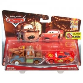 Set de masinute Fulger McQueen si Bucsa fara cauciucuri Cars