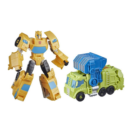 Set figurine transformabile Transformers Buzzworthy Bumblebee Spark Armor - Bumblebee si Trash Crash