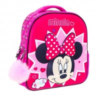 Ghiozdan rucsac cu imprimeu 3D Minnie Mouse roz 31 cm