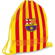 Sac de umar cu snur FC Barcelona galben-rosu