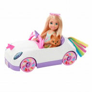 Set de joaca Barbie Club - Papusa Chelsea si Masinuta Unicorn