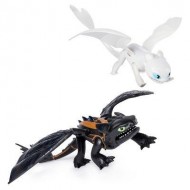 Set de joaca Lumea ascunsa a Dragonilor cu figurina Toothless, Light Furry si Hiccup