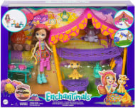 Set de joaca Griselda Giraffe si Focul de tabara din savana Enchantimals