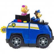 Set de joaca Masina de politie 2 in 1 cu figurine Chase si Skye Paw Patrol - Patrula Catelusilor