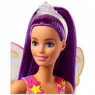 Papusa Barbie zana cu par mov si aripioare Dreamtopia