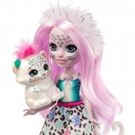 Papusa Sybill Snow Leopard si figurina Flake EnchanTimals