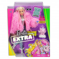 Barbie Extra - Papusa blonda cu haina roz si accesorii