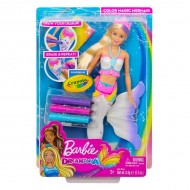 Papusa Barbie sirena colorabila Crayola Dreamtopia