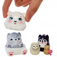 Set de joaca Cabana ursuletilor cu figurine Pawbry Polar Bear si animalute matrioska Enchantimals Secret Besties