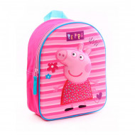 Ghiozdan gradinita roz cu imprimeu 3D Peppa Pig