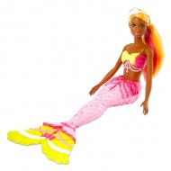 Papusa Barbie sirena cu par portocaliu Dreamtopia