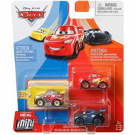 Set 3 masinute metalice Fulger McQueen, Golden Cruz, Jackson Storm Mini Racers Disney Cars