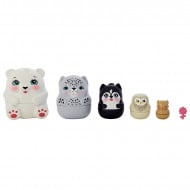 Set de joaca Cabana ursuletilor cu figurine Pawbry Polar Bear si animalute matrioska Enchantimals Secret Besties