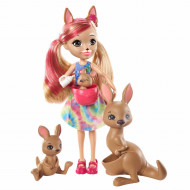 Set de joaca papusa Kamilla Kangaroo si cangurii Tote, Joey si Satchel Enchantimals