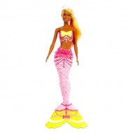 Papusa Barbie sirena cu par portocaliu Dreamtopia