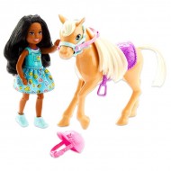 Papusa Chelsea bruneta cu ponei - Barbie