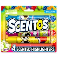 Set 4 markere evidentiatoare parfumate Scentos