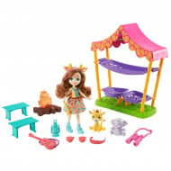 Set de joaca Griselda Giraffe si Focul de tabara din savana Enchantimals