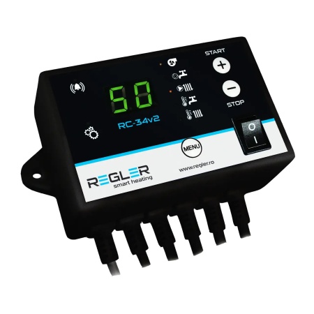 Controler centrala REGLER RC-34v2, comanda pompa IC, pompa ACM si ventilator, conexiune termostat de ambient