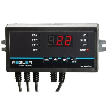 Controler centrala REGLER RC 36v2, comanda pompa de recirculare si ventilator, optional senzor gaze arse