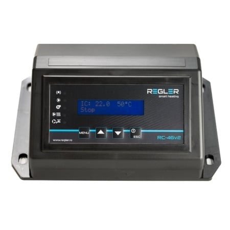Controler centrala pe lemne/carbune REGLER RC 46v2, comanda pompa IC, pompa ACM si ventilator, optional termostat de ambient si senzor gaze arse