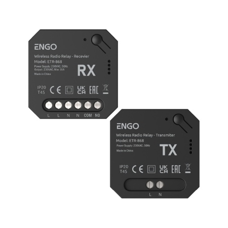 Set relee inteligent fără fir Engo ETR 868, 16A, NO/COM, RF 868Mhz - 230v