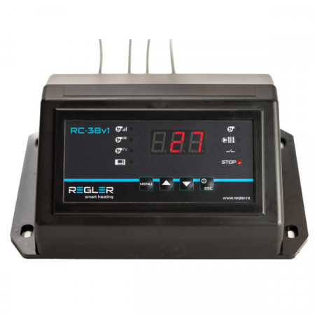 Controler centrala pe lemne/carbune REGLER RC 38v1, control pompa si ventilator, optional termostat de ambient