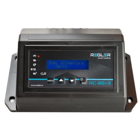 Controler centrala peleti REGLER RC 86v3 cu aprindere automata, comanda pompa IC, pompa ACM, ventilator si snec