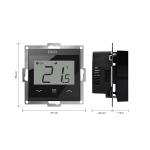 Termostat de cameră smart ENGO E55 WiFi, Tuya, încastrabil, 230v - negru - Img 3