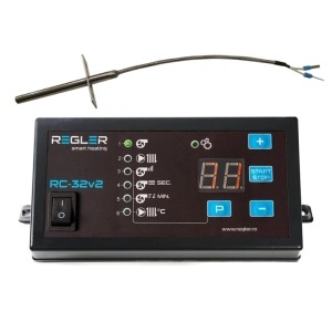 Controler centrala pe lemne REGLER, RC 32v2 PID cu senzor gaze evacuare