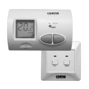 Termostat de camera Conter CT3W, fara fir, neprogramabil, cu 3 porturi NO COM NC