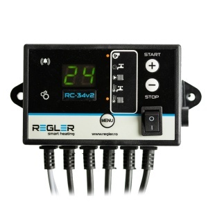 Controler centrala pe lemne/carbune REGLER RC 34v2, comanda pompa IC, pompa ACM si ventilator, conexiune termostat de ambient - Img 2
