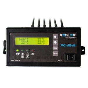 Controler centrala pe lemne REGLER RC 42v2 PID, comanda pompa IC, ACM si ventilator, optional termostat de ambient si senzor gaze arse - Img 3