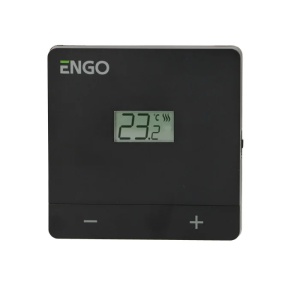 Termostat de camera ENGO EASY - 24 cu fir, negru, 24V