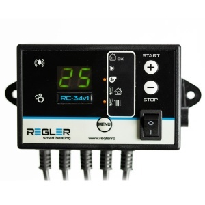 Controler centrala pe lemne/carbune REGLER RC 34v1, comanda pompa IC si ventilator, conexiune termostat de ambient - Img 2