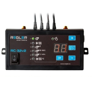 Controler centrala pe lemne REGLER, RC 32v2 PID cu senzor gaze evacuare - Img 2