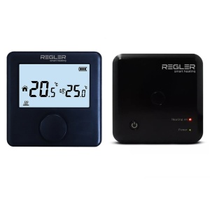 Termostat de camera Regler RG-310B-RF neprogramabil, baterie, fara fir, negru