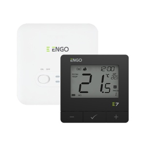 Termostat de ambient ENGO E7 - RF, negru, programabil, fara fir