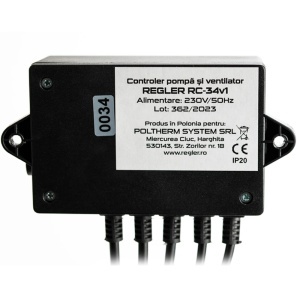 Controler centrala pe lemne/carbune REGLER RC 34v1, comanda pompa IC si ventilator, conexiune termostat de ambient - Img 3
