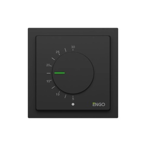 Ramă negru și termostat negru Engo simplu