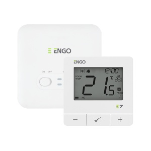 Termostat de ambient ENGO E7 - RF, alb, programabil, fara fir