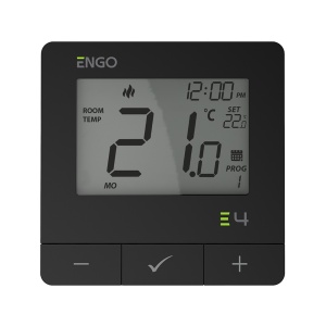 Termostat pentru incalzire si racire Engo E4, negru, cu fir, 230V, pentru pompe de caldura